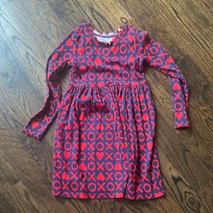 Hanna Andersson Red and Navy Kids Dress xox valentine